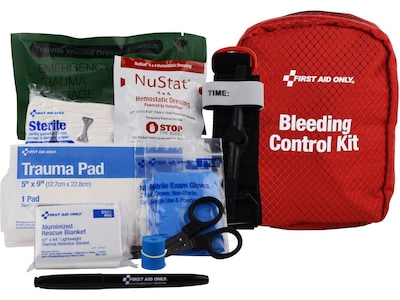 First Aid Only Right Response Bleeding Control Kit Fabric Pouch, Limb & Torso Wounds, 14 Pieces (91136)