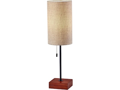 Adesso Trudy Incandescent/LED Table Lamp, Walnut/Natural (1568-12)