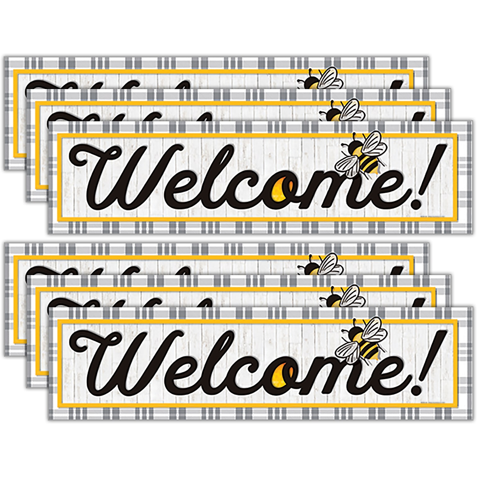 Eureka The Hive Welcome Horizontal Banner, 45 x 12, 6/Pack (EU-849344-6)