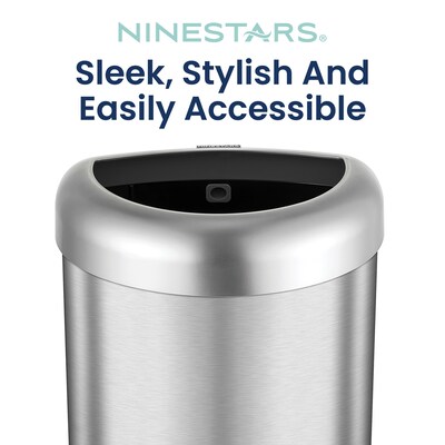 NineStars Stainless Steel Indoor Open Top Trash Can, 21.1 Gallons, XXL Size, Silver (OTT-80-29SL)