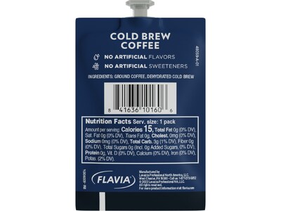 Lavazza Cold Brew Iced Coffee Flavia Freshpacks, 80/Carton (48059)