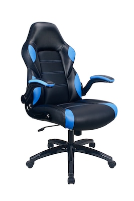 Raynor Group Playr Polyurethane Gaming Chair, Black/Blue (G-GAMEBSC-BLU)