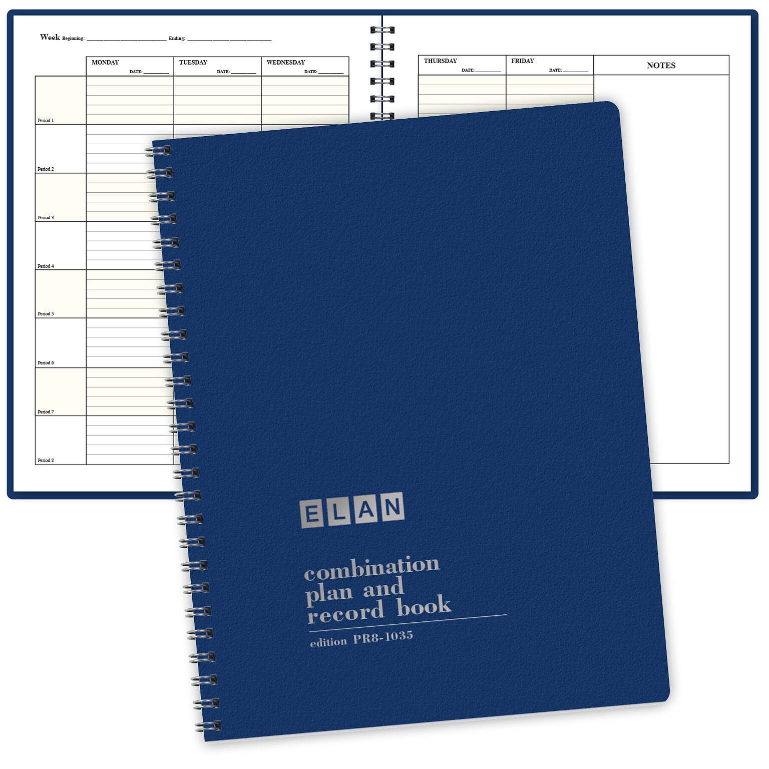 ELAN Undated Combination Plan and Record Book, 8.5 x 11, 30/Pack (PR8-1035-CP)