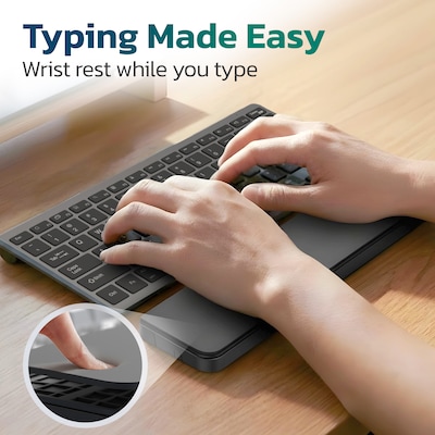 Purely D78 All-in-One Ergonomic Keyboard Wrist Rest with Cleaning Kit, Black (PCKOD78)
