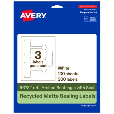 Avery Laser/Inkjet Multipurpose Labels, 5-7/8 x 4, White, 300 Labels/Box (19479370755)