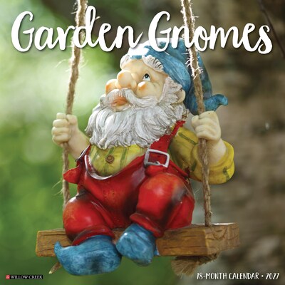 2027 Willow Creek Garden Gnomes 12 x 12 Monthly Wall Calendar, Assorted Colors (60322)