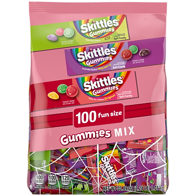 Skittles Gummies Halloween Variety Candy, 35.89 oz., 100/Bag (605811)