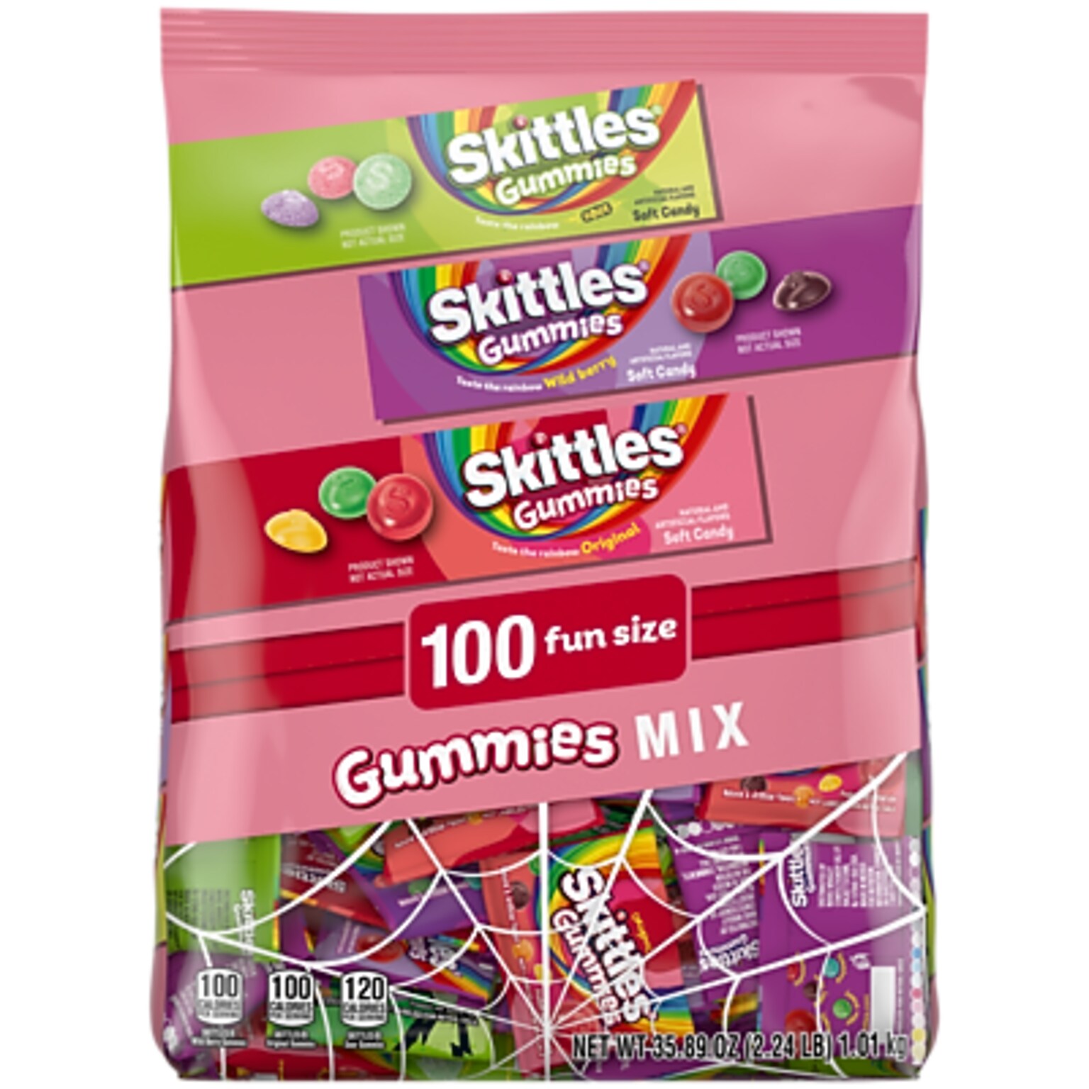 Skittles Gummies Halloween Variety Candy, 35.89 oz., 100/Bag (605811)