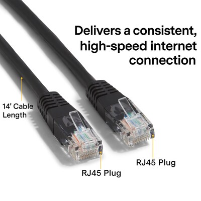 NXT Technologies™ NX29776 14 CAT-6 Cable, Black