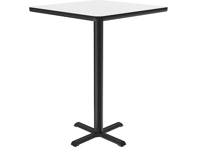 Correll Square-Shaped Dry-Erase Markerboard Cafe Table, 30 x 30, Frosty White/Black (BXB30DES-80)