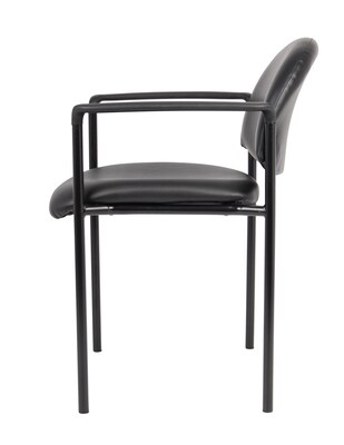 Boss Diamond Caressoft Vinyl Stacking Chair,  Black (B9501-CS)