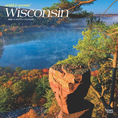 2025 BrownTrout Wisconsin Wild & Scenic 12 x 12 Monthly Square Wall Calendar (9781975475956)