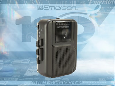 Emerson Bluetooth Portable Cassette Player & Recorder, Black (EPC-1001)