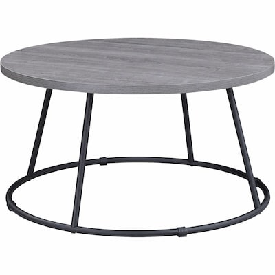 Lorell Accession 31.5 D Laminate Round Coffee Table, Weathered Charcoal (LLR16260)