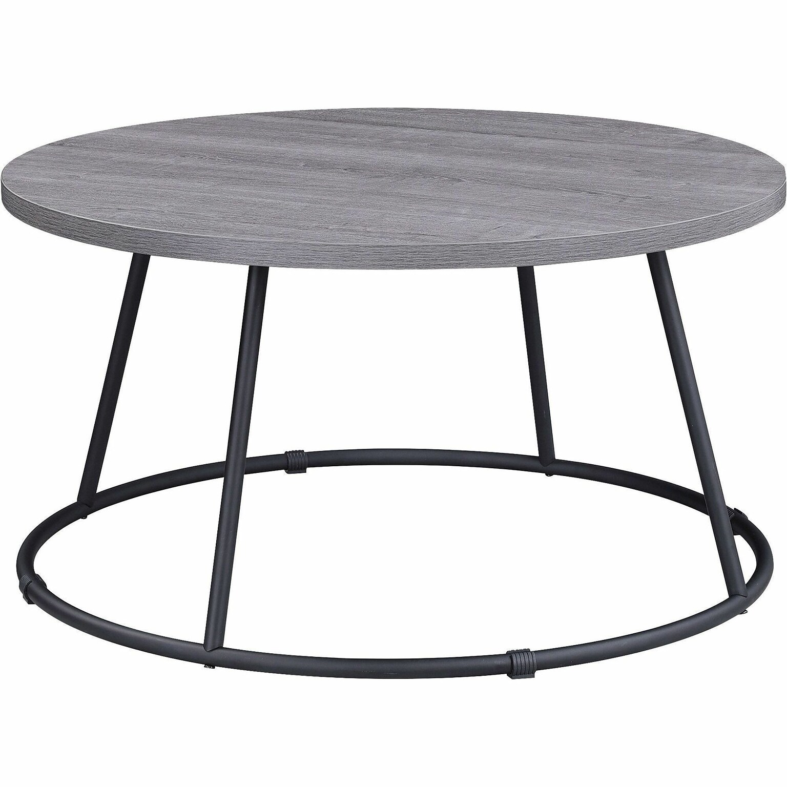 Lorell Accession 31.5 D Laminate Round Coffee Table, Weathered Charcoal (LLR16260)