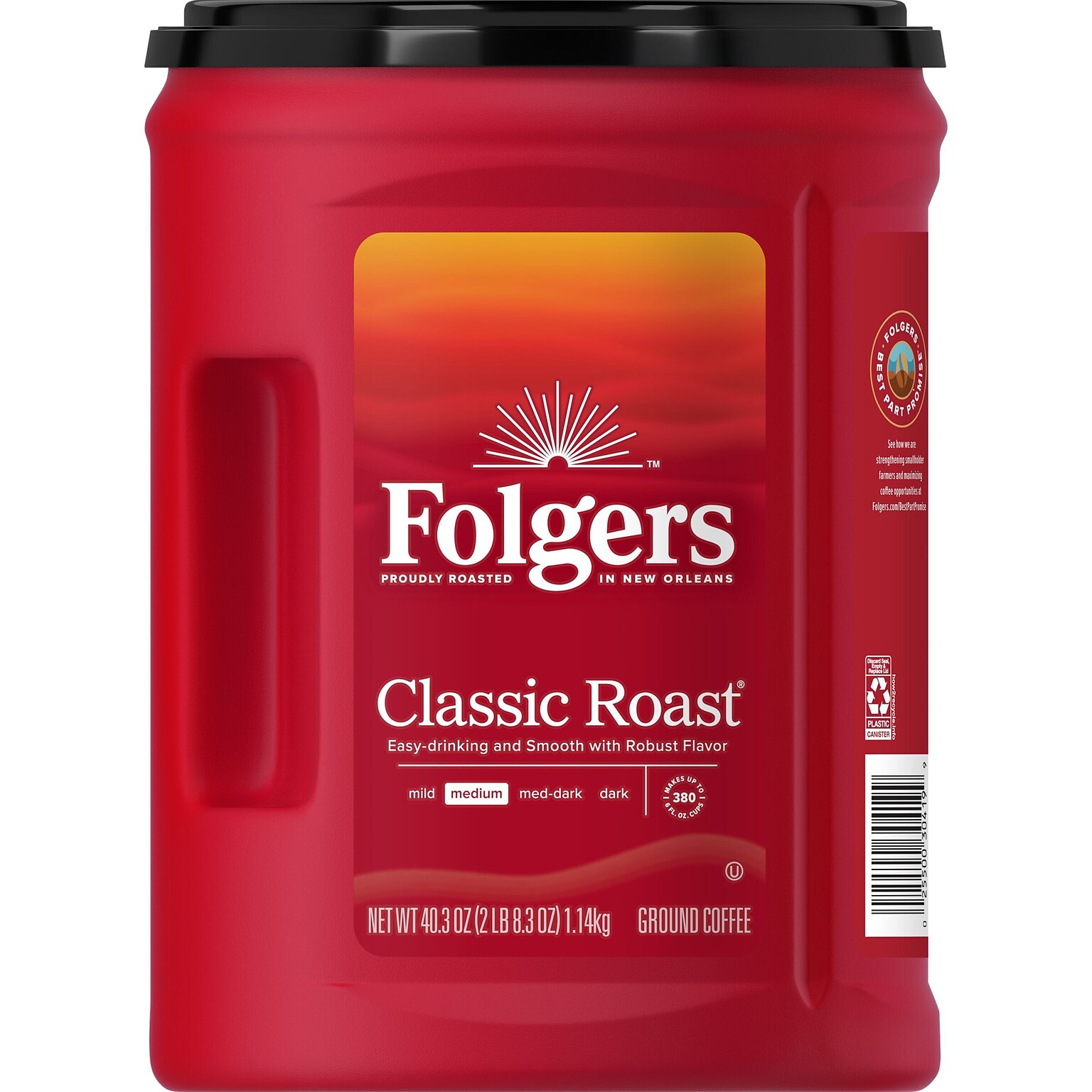 Folgers Classic Roast Ground Coffee, Medium Roast, 40.3 oz. (2550000529C/2550030420)
