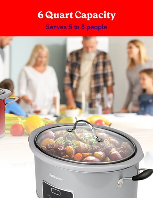 Betty Crocker 6-Qt Slow Cooker, Silver (BC-4587S)