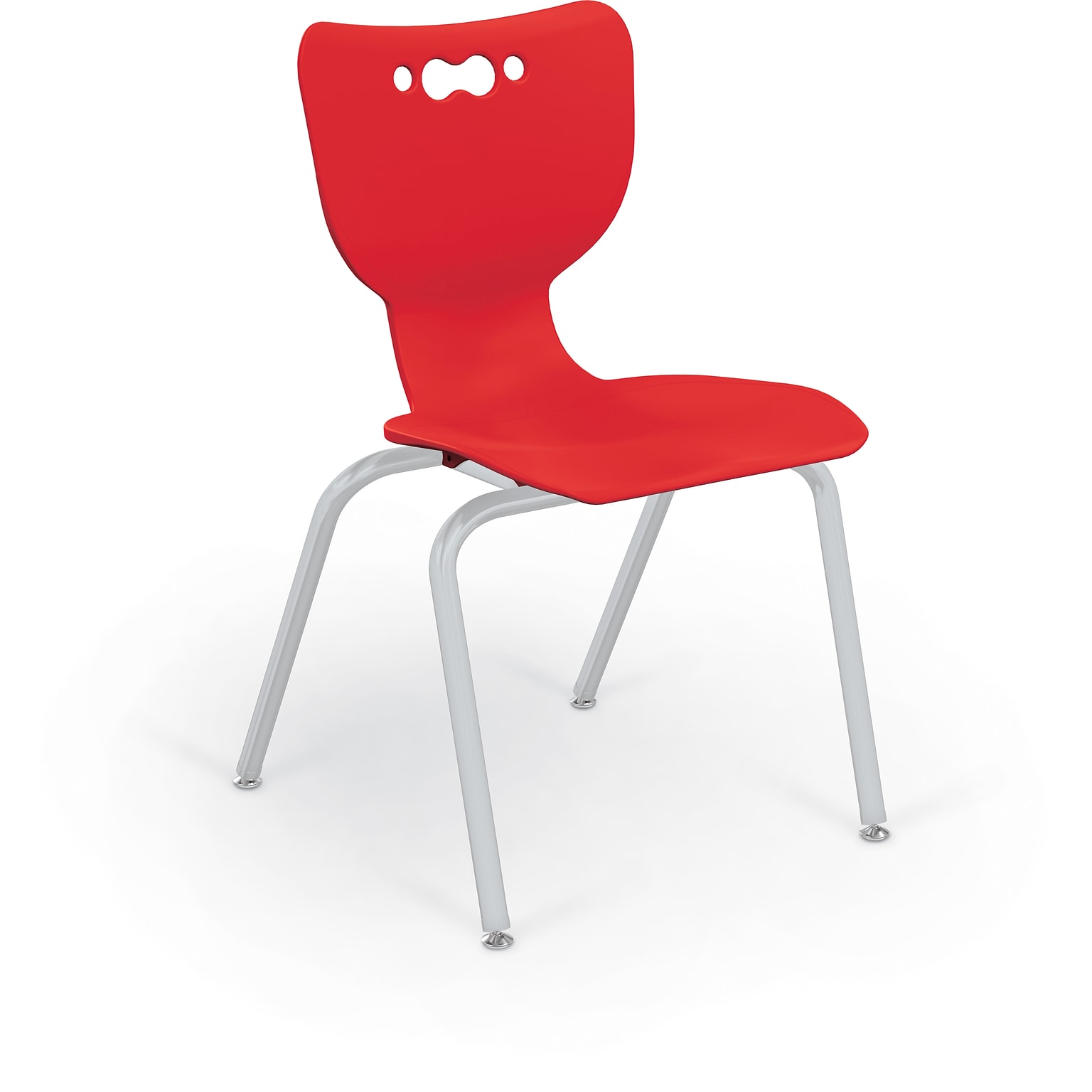 MooreCo 18 Hierarchy Student Chair with 4 Legs, Red/Platinum Base (703673561976)