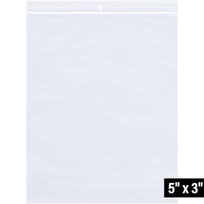 3 x 5 Reclosable Poly Bag, 2 Mil, Clear, 1000/Carton (PB6705)