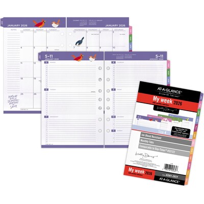 2026 AT-A-GLANCE Kathy Davis 8.5 x 5.5 Weekly & Monthly Planner Refill Pages, Multicolor (KD81-285Y-26)