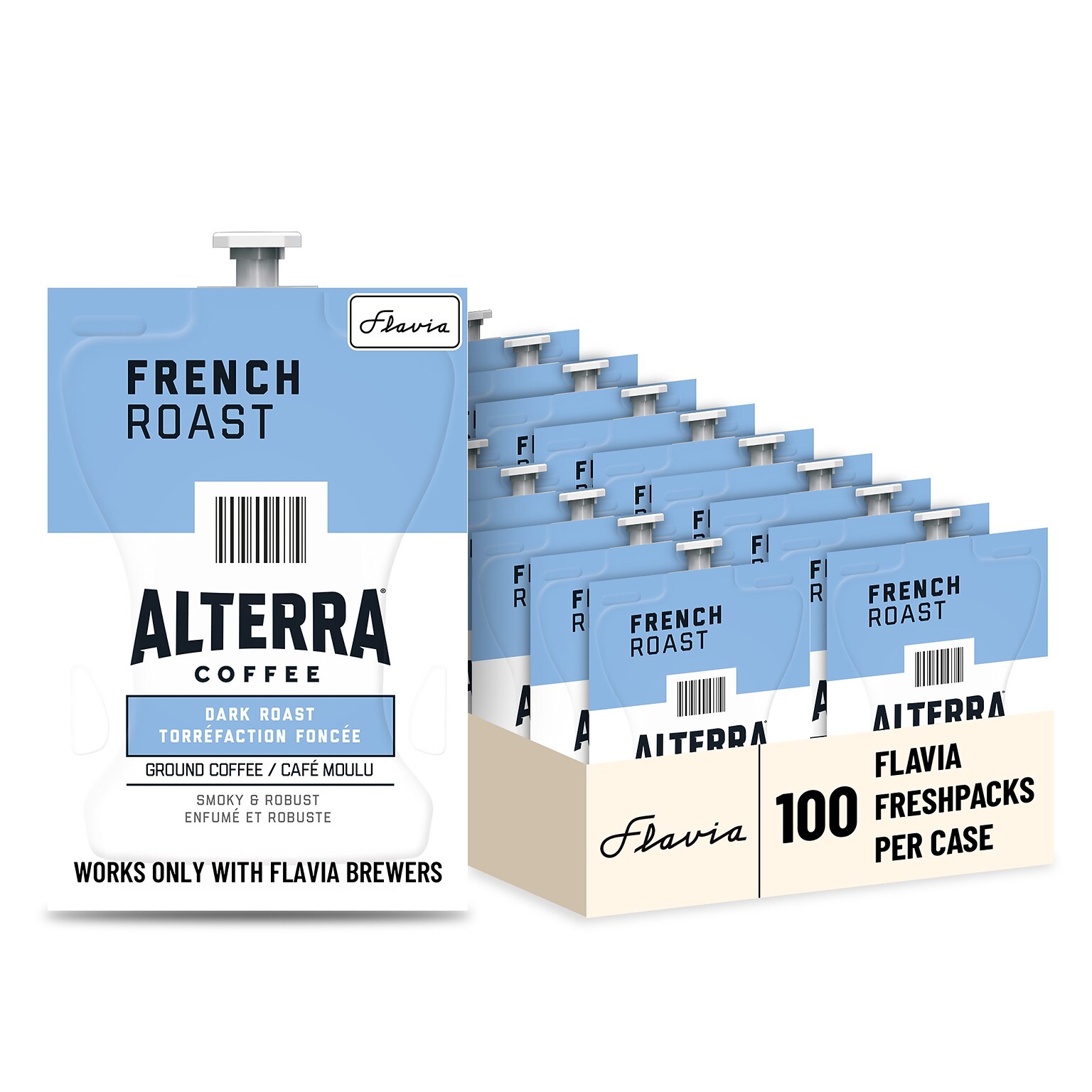 Alterra French Roast Coffee Flavia Freshpacks, Dark Roast, 100/Carton (MDRA184)