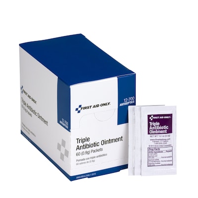 First Aid Only Triple Antibiotic Ointment Packets, 0.03 oz., 60/Box (12-700)