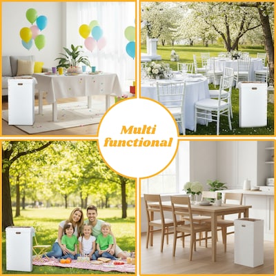 Gritt Commercial 30-Gallon Corrugated Cardboard Trash Can and Recycling Container, White, 4/Carton (GRI520-30G-4)