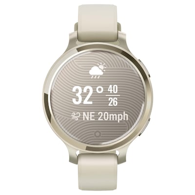 Garmin Lily 2 Active Smartwatch, GPS, 38mm, Lunar Gold Case, Bone Silicone Band (010-02891-00)