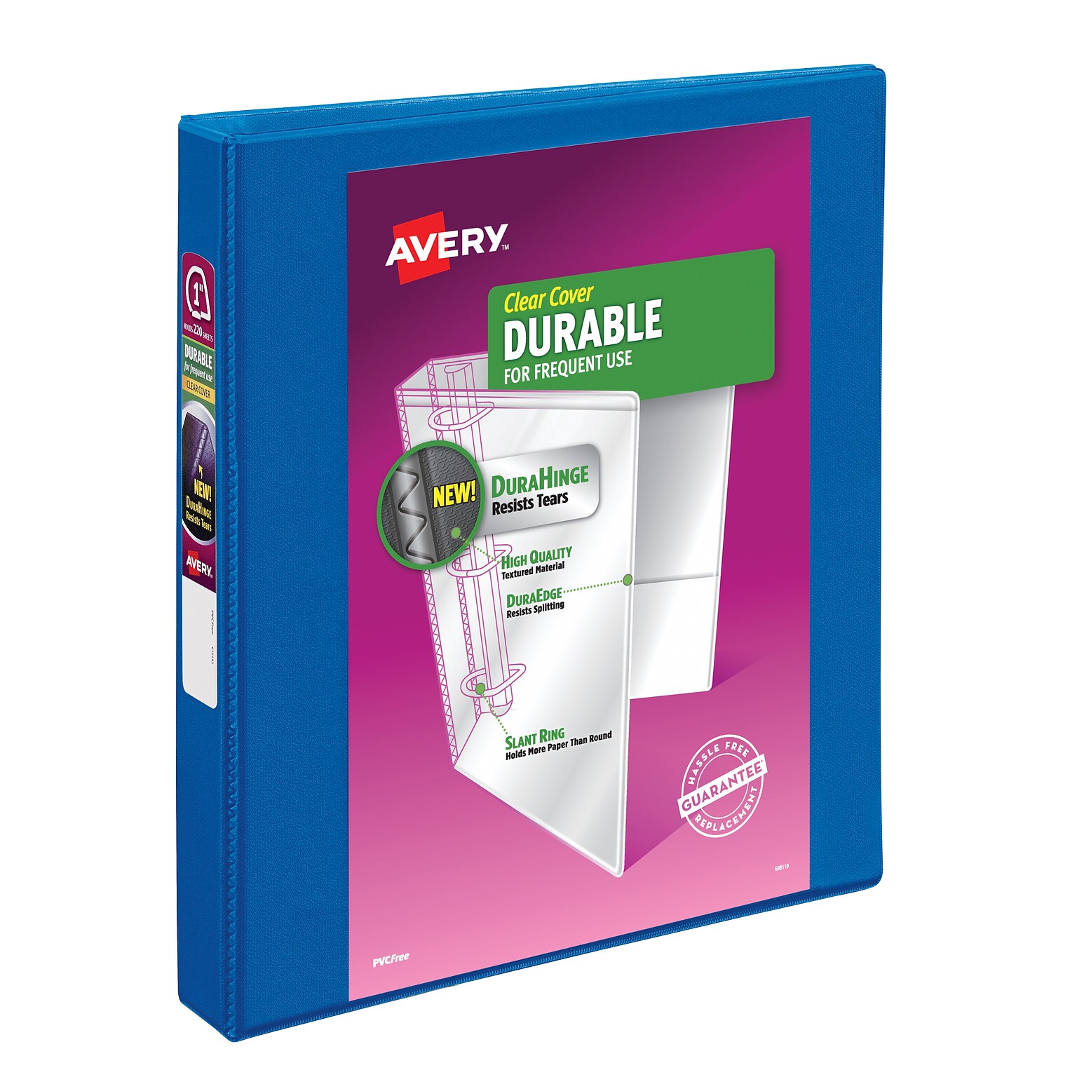 Avery Durable 1 3-Ring View Binders, Slant Ring, Navy Blue (17007/17014)