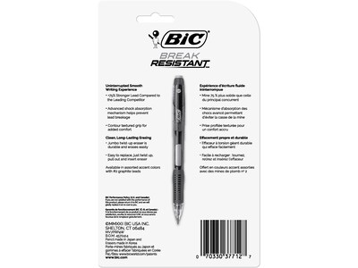 BIC Break-Resistant Mechanical Pencils, 0.7mm, #2 Medium Lead, 4/Pack (MV7PRP4-BLK)
