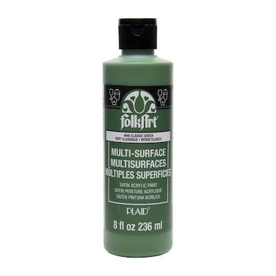 FolkArt Acrylic Paint Multi-Surface Satin, 8oz., Classic Green, 3/Pack(FLK4649-3)