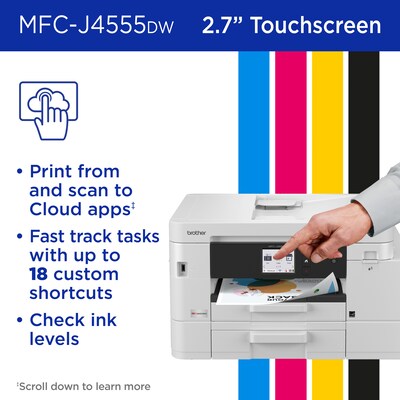 Brother INKvestment MFC-J4555DW Wireless Color All-In-One Inkjet Printer, Best for Home Office