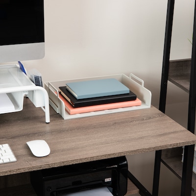 Mind Reader Plastic Side Loading Stackable Letter Tray, Letter Size, Beige (DANSTACK4-BEI)