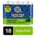 Quilted Northern Ultra Soft & Strong 2-Ply Standard Toilet Paper, White, 295 Sheets/Roll, 18 Rolls/C