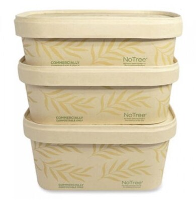 World Centric No Tree Sugarcane Container, 16 oz., Natural, 300/Carton (WORCTNT16)