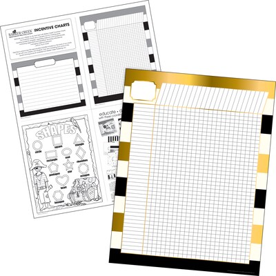 Barker Creek Elementary-Middle School Incentive Chart Set, 17 x 22, Assorted Colors, 4/Set (BC3735)