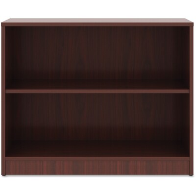 Lorell 29.5 2-Shelf Bookcase with Adjustable-Shelves, Mahogany Laminate (LLR99778)