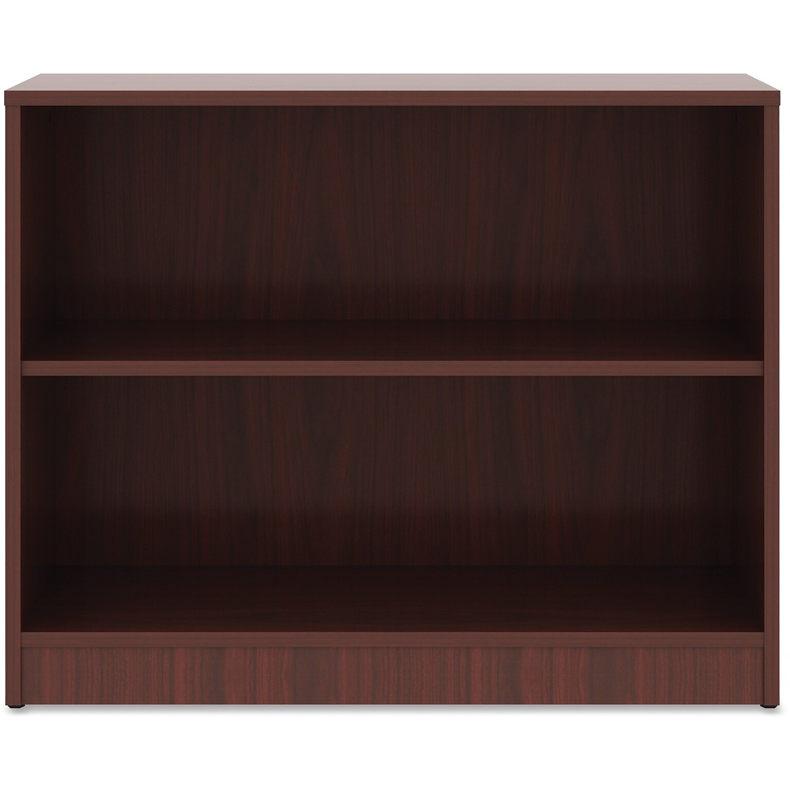 Lorell 29.5 2-Shelf Bookcase with Adjustable-Shelves, Mahogany Laminate (LLR99778)