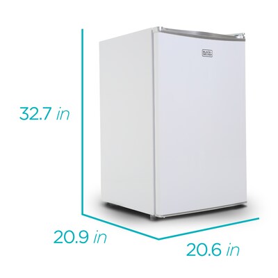 Black & Decker Adjustable Temperature Control Refrigerator with Freezer Compartment, 4.3 Cu. Ft., White (BCRK43W)