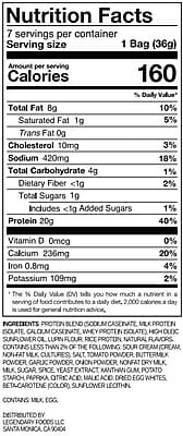 Legendary Foods Gluten Free Ranch Popped Protein Chips, 1.3 oz., 7 Bags/Carton (11194)