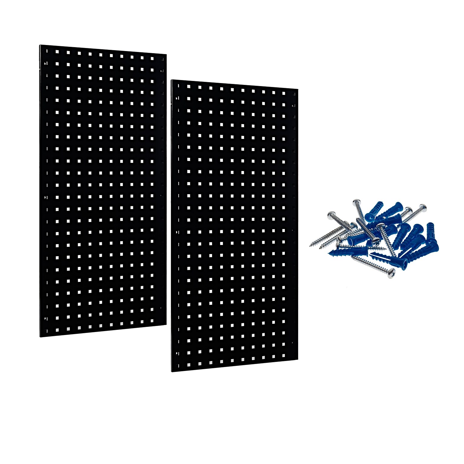 Triton Products LocBoard 18 x 36 x 9/16 Steel Square Hole Pegboards, 2/Set (LB18-BK)