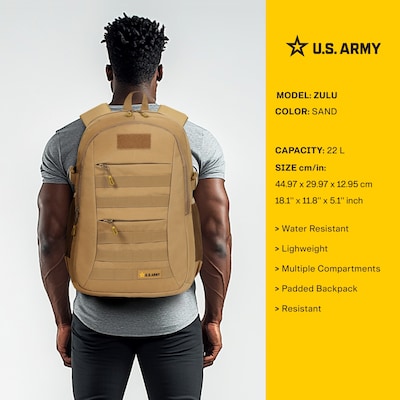 U.S. Army ZULU Tactical Laptop Backpack, Large, Sand (USBZUL18SAN)