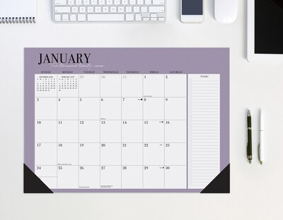 2027 Willow Creek Urban Chic 17" x 12" Monthly Desk Pad Calendar, Assorted Colors (66539)