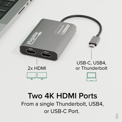 Plugable Dual Monitor USB-C to HDMI Adapter (USBC-6950M)
