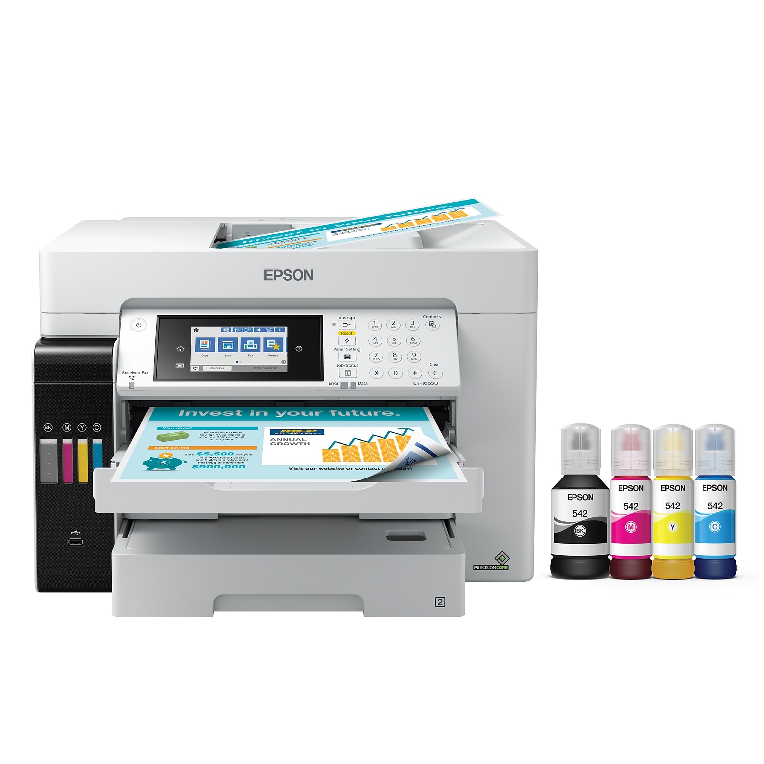 Epson EcoTank Pro ET-16650 Wireless Color Inkjet Printer, All-In-One Supertank, Print, Scan, Copy, Fax (9472516)
