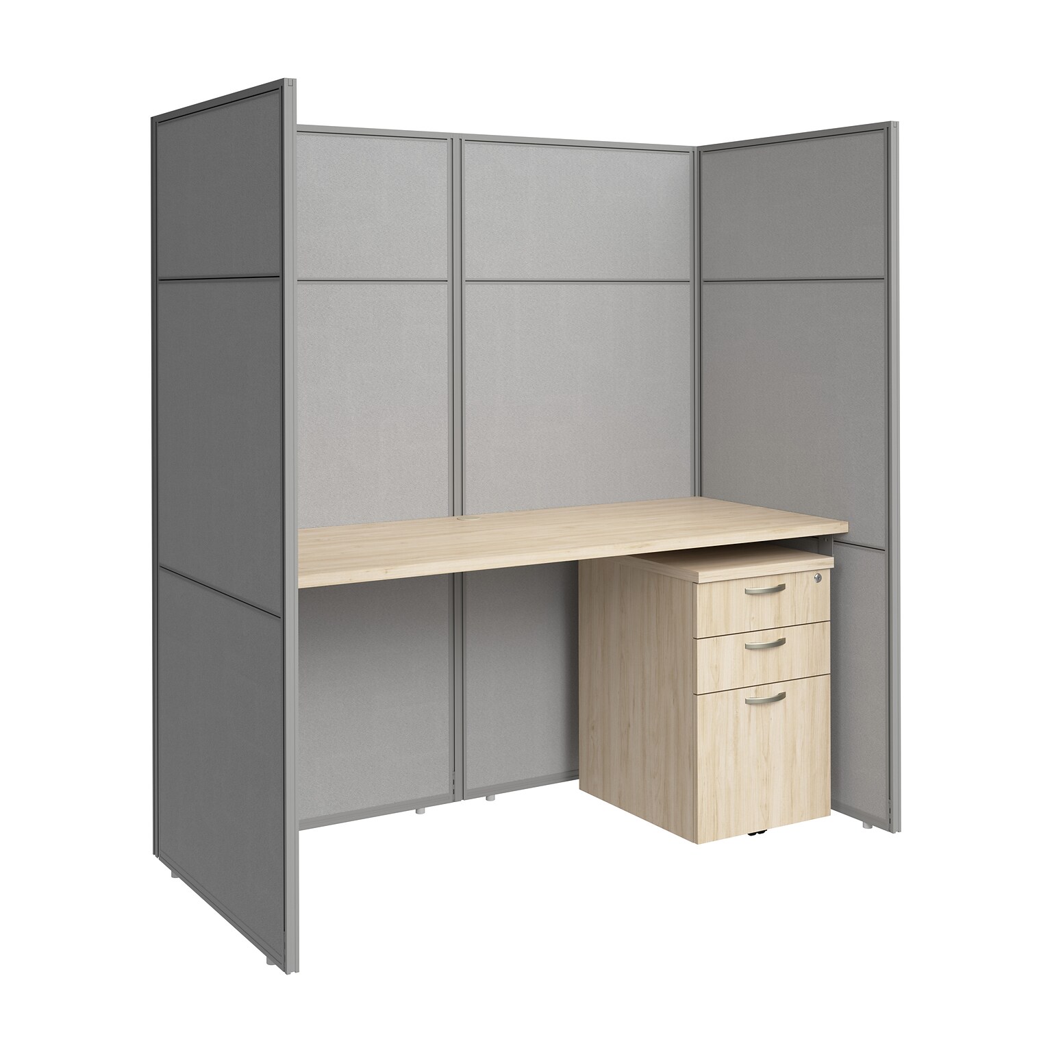 Bush Business Furniture Easy Office 66H x 61W Cubicle Panel Workstation, Natural Elm (EODH26SNE-03K)