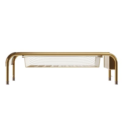 Martha Stewart Ryder 13"W Iron Mesh Rectangular Desktop Monitor Stand Riser, Gold (HHOHD04GLD)