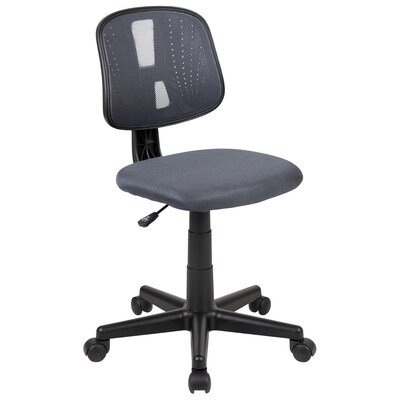 Flash Furniture Flash Fundamentals Armless Ergonomic Mesh Swivel Mid-Back Task Office Chair, Gray (LF134GY)