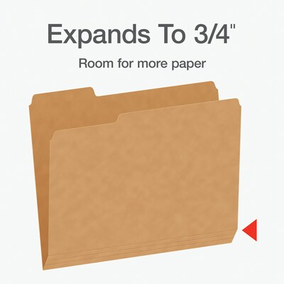 Pendaflex Heavy Duty File Folder, 1/3-Cut Tab, Assorted, Letter Size, Kraft, 50/Box (1007030)