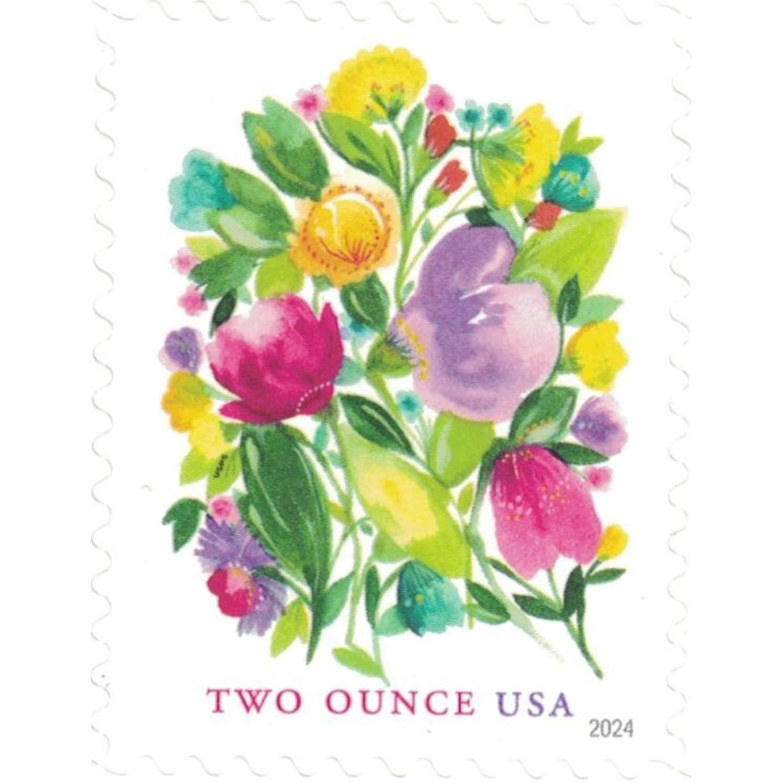USPS Wedding Blooms Two Ounce 100 Postage Stamps (TWO-WEDBLOOM100)